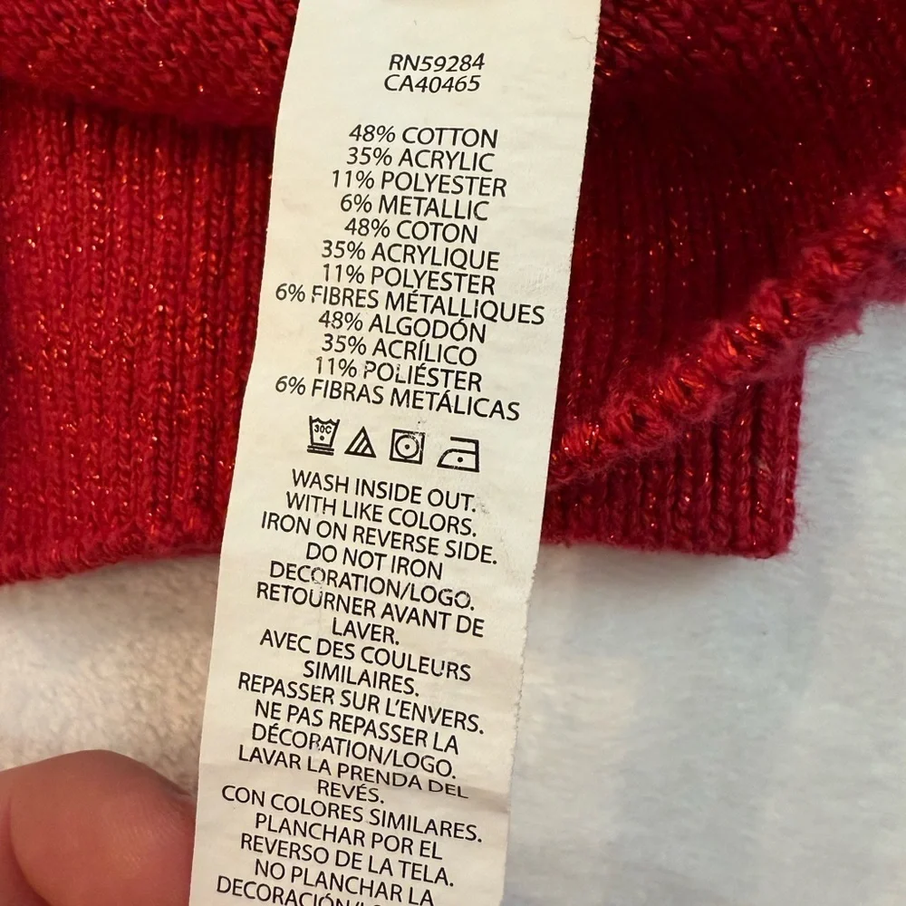 The Children’s Place Sparkling Red Knit Sweater Size S(5/6)